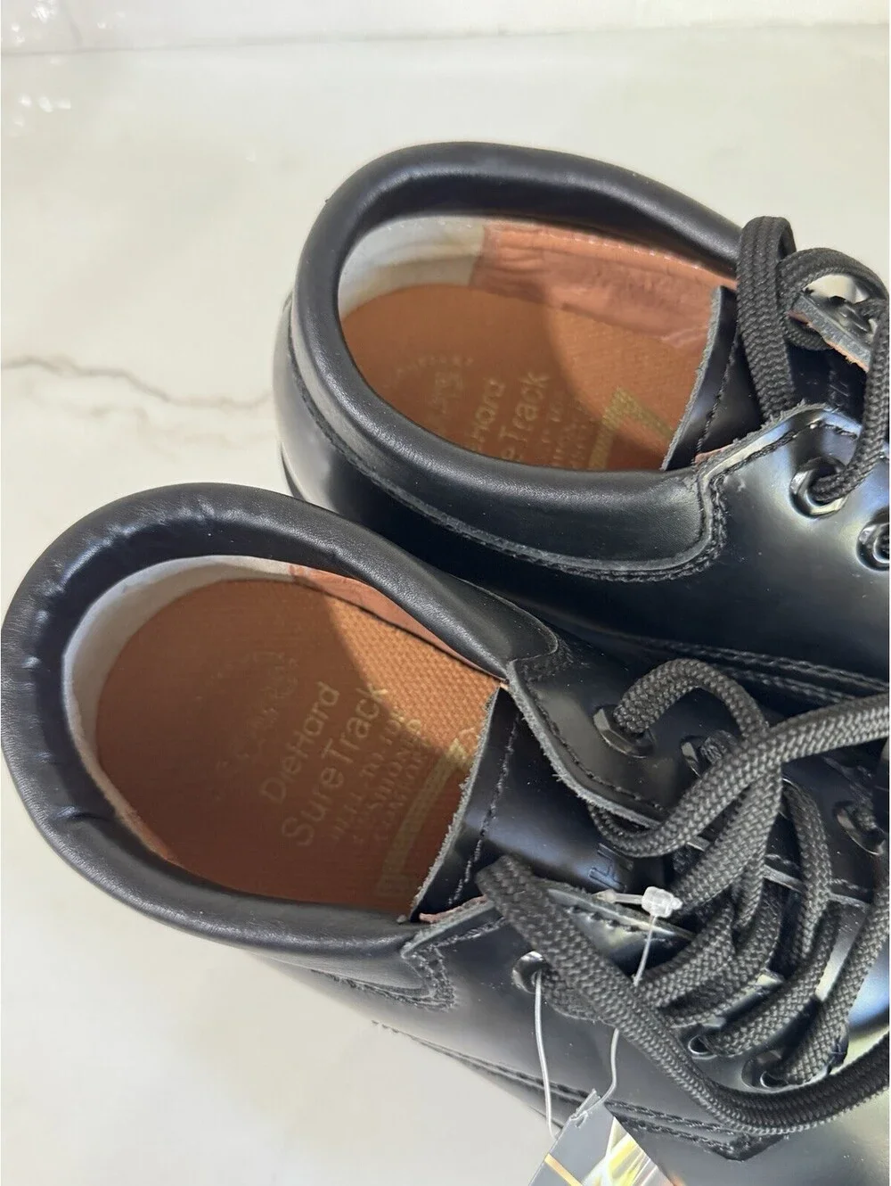 Vintage Sears Diehard Work Shoes Mens Black Oxford 82102 Slip Resistant Size 7.5